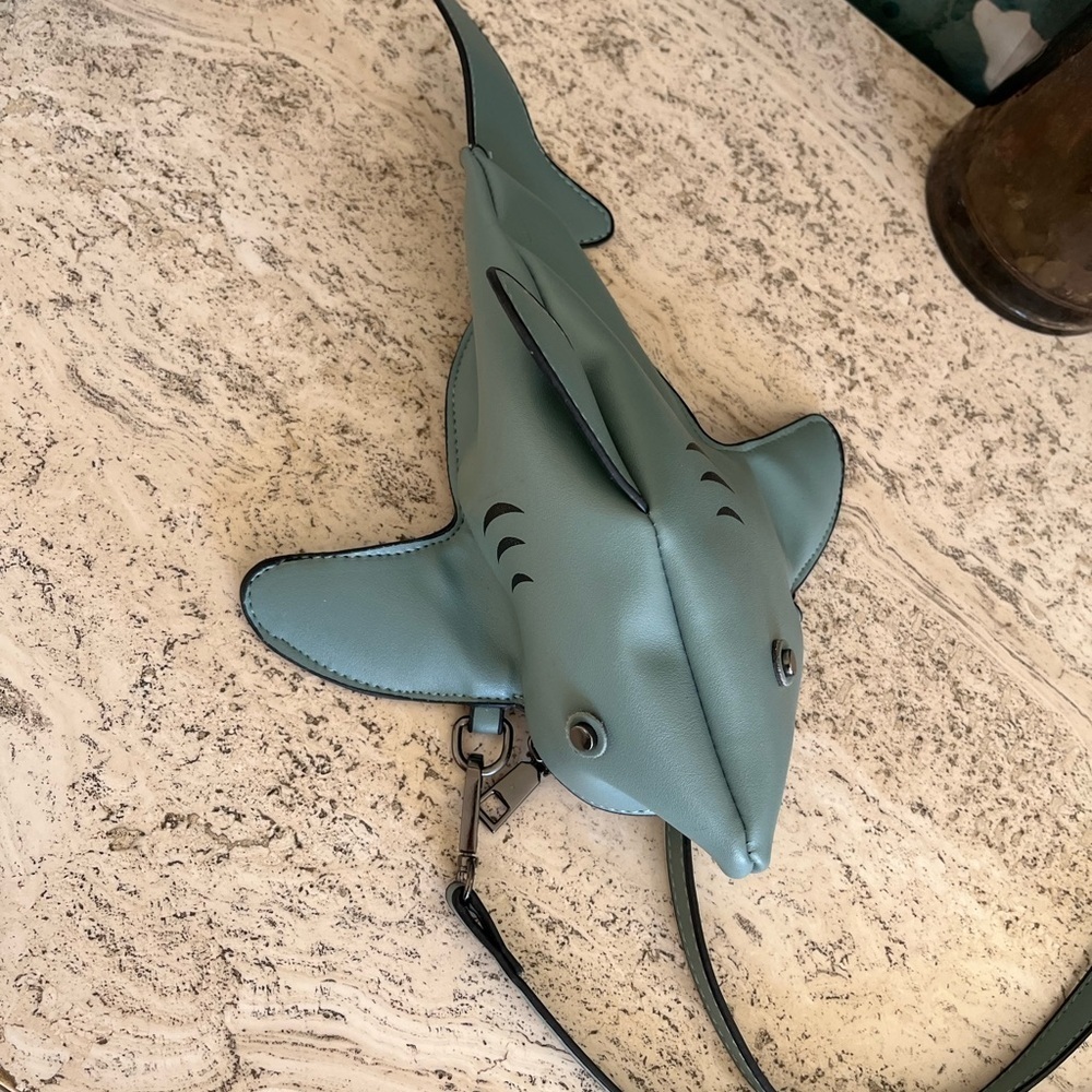 Faux Leather Shark Crossbody Bag